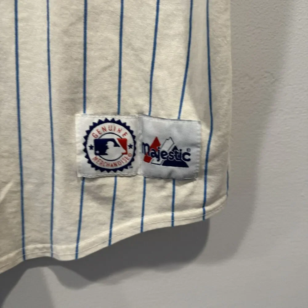 Vintage Majestic Chicago Cubs 90s Blank Pinstripe Baseball Jersey Mens sz XL - Picture 3 of 10